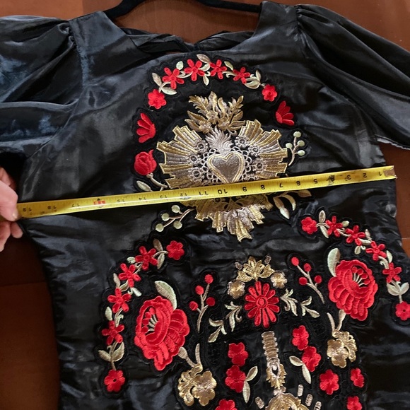 Designer Satin with embroidery - Picture 7 of 9